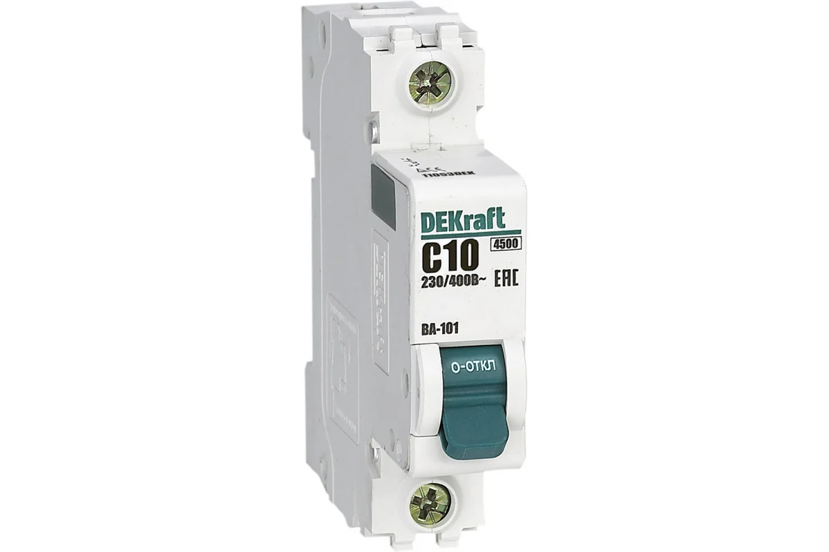 Автоматический выключатель DEKraft (АВ) ВА-101 1Р C10 А 4.5 кА 11053DEK